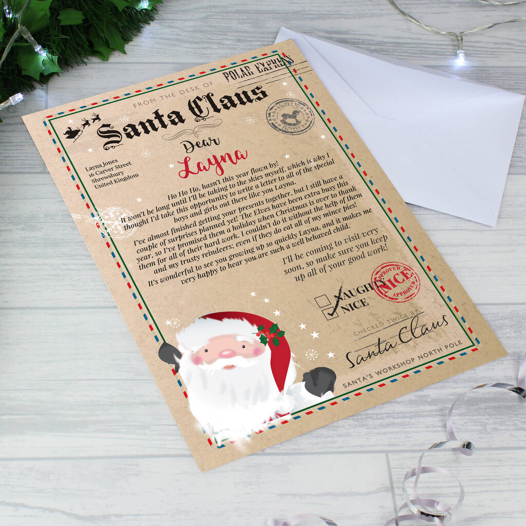 Personalised Santa Claus Letter Gift For Children
