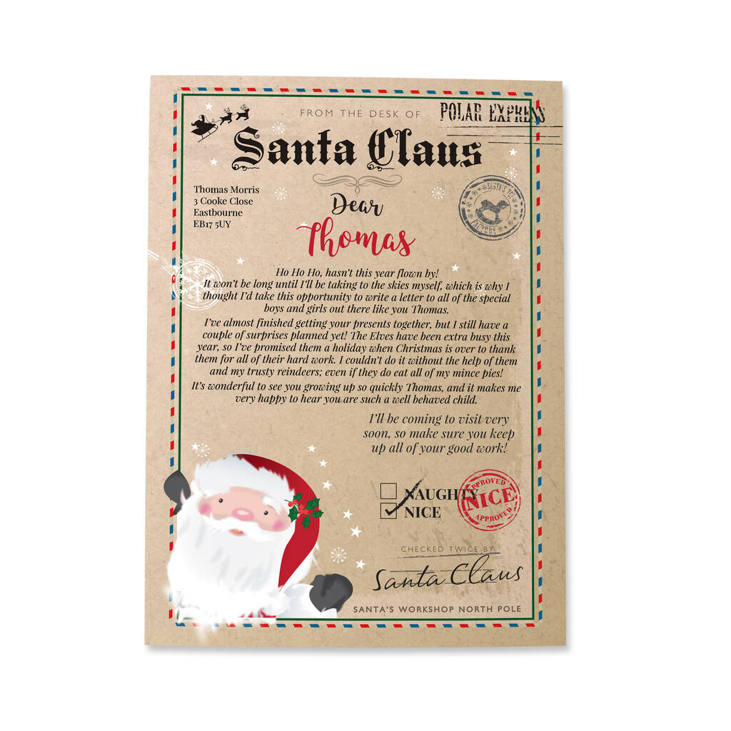 Personalised Santa Claus Letter Gift For Children