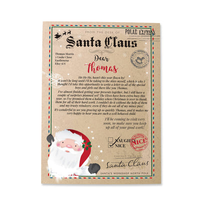 Personalised Santa Claus Letter Gift For Children
