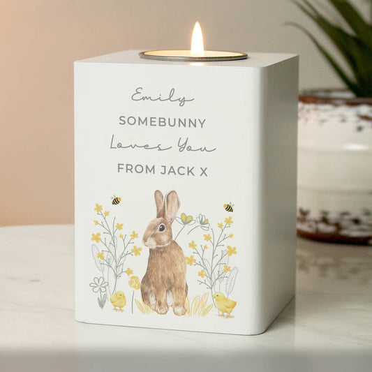 Easter Gifts Personalised Spring Bunny Tea Light Holder