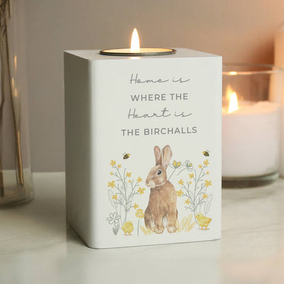 Easter Gifts Personalised Spring Bunny Tea Light Holder