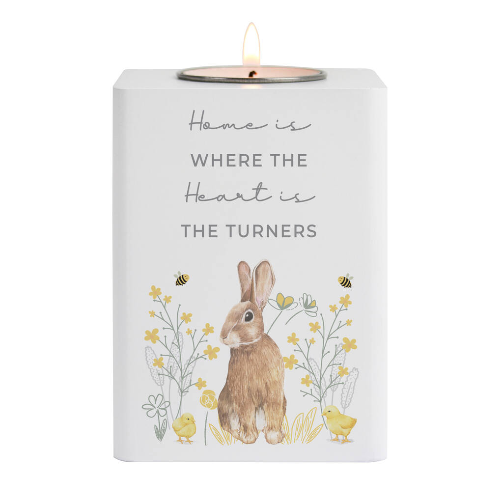 Easter Gifts Personalised Spring Bunny Tea Light Holder