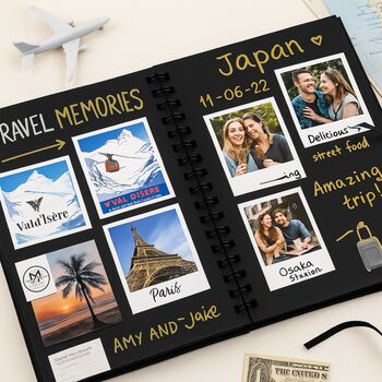 Personalised Travel Scrapbook Travel Gift Holiday Album