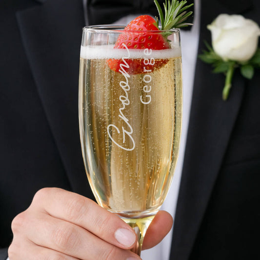 Personalised Wedding Champagne Flutes Set Bride And Groom