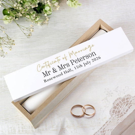 Personalised Wedding Gift Certificate Holder Wooden