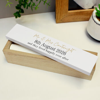 Personalised Wedding Gift Certificate Holder Wooden