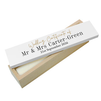 Personalised Wedding Gift Certificate Holder Wooden