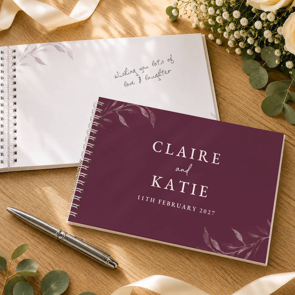 Personalised Wedding Guest Book Botanical Wedding Album