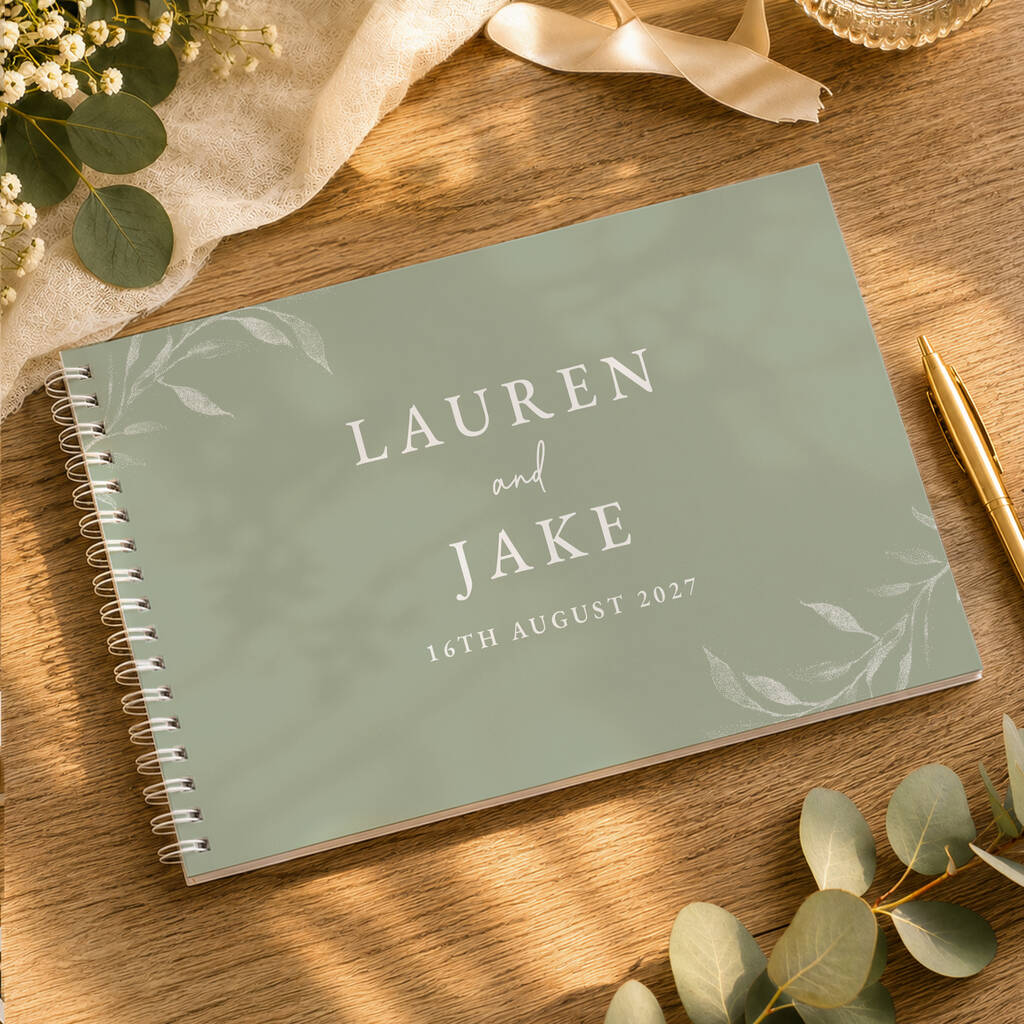 Personalised Wedding Guest Book Botanical Wedding Album