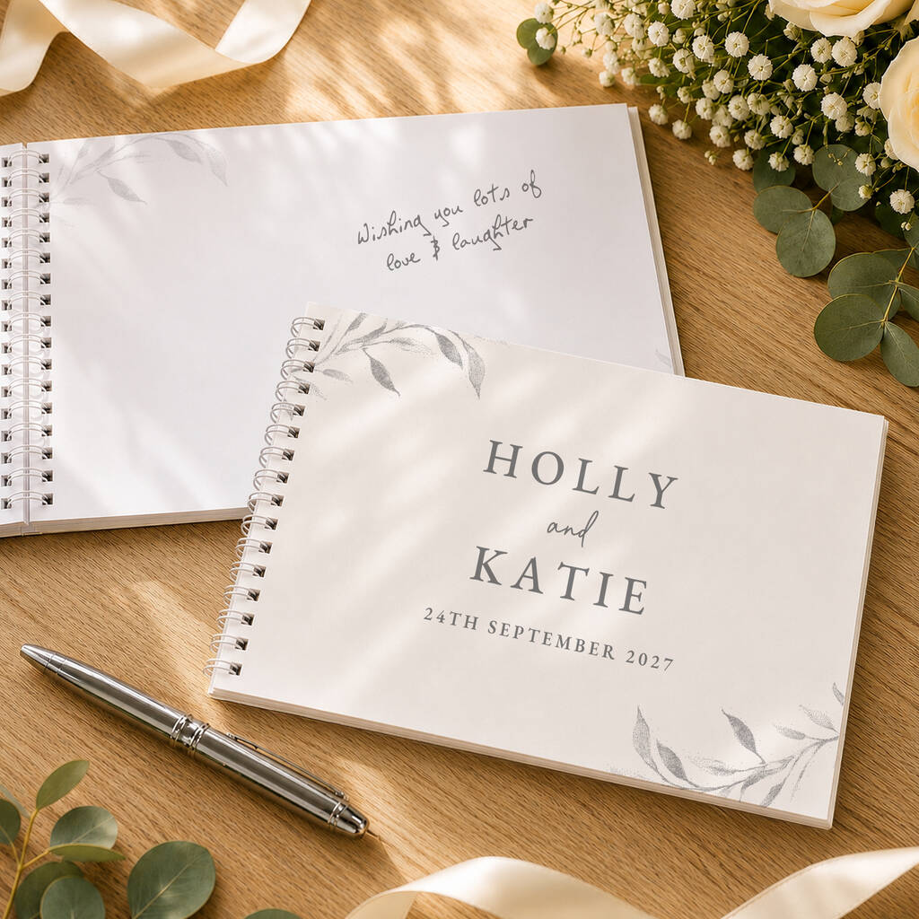 Personalised Wedding Guest Book Botanical Wedding Album