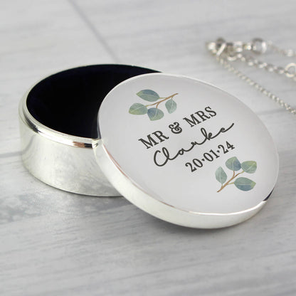 Personalised Wedding Ring Box Gift Botanical