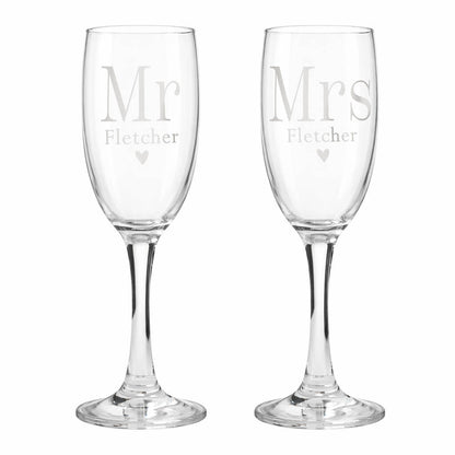 Personalised Wedding Toasting Flutes Set