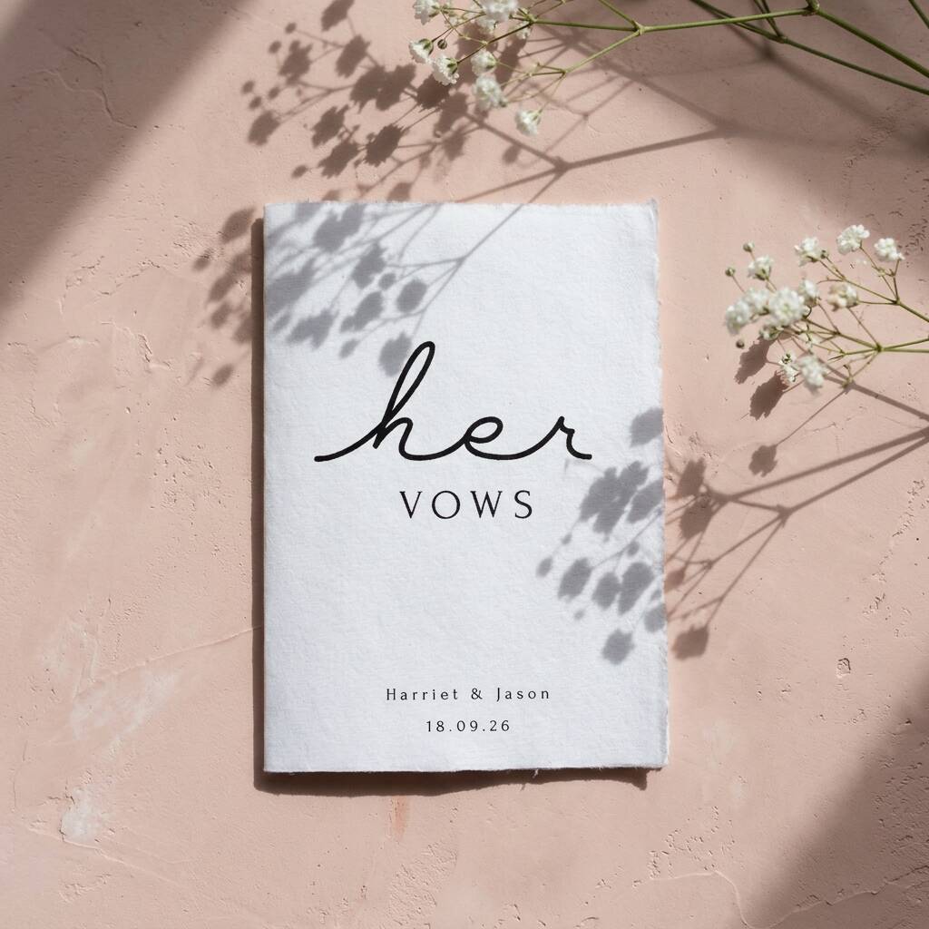 Personalised Wedding Vow Cards His And Her Vow Books