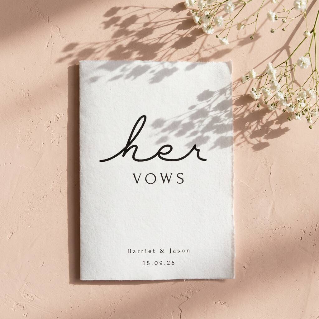 Personalised Wedding Vow Cards His And Her Vow Books