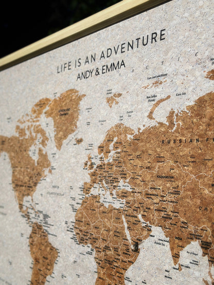Travel Map With Push In Pins (Copy)