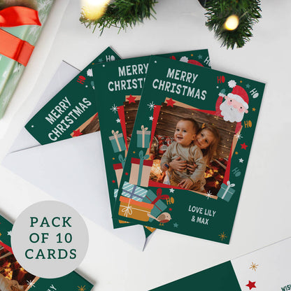 Photo Personalised Christmas Cards Family Pack Of 10