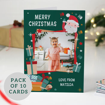 Photo Personalised Christmas Cards Family Pack Of 10