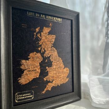 UK Cork Map With Push In Pins Travel Gift