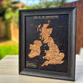 UK Cork Map With Push In Pins Travel Gift