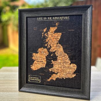 UK Cork Map With Push In Pins Travel Gift