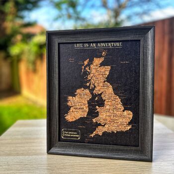 UK Cork Map With Push In Pins Travel Gift