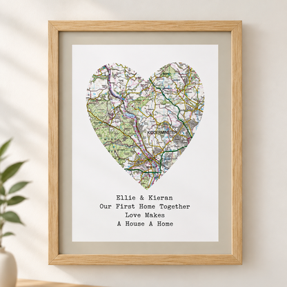 Wedding Anniversary Gifts Personalised Map Location Print