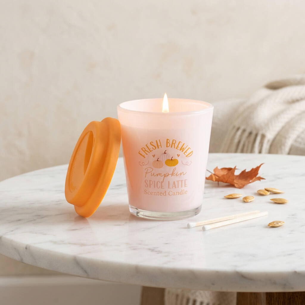 Pumpkin Spice Latte Scented Candle Autumn Gift For Her
