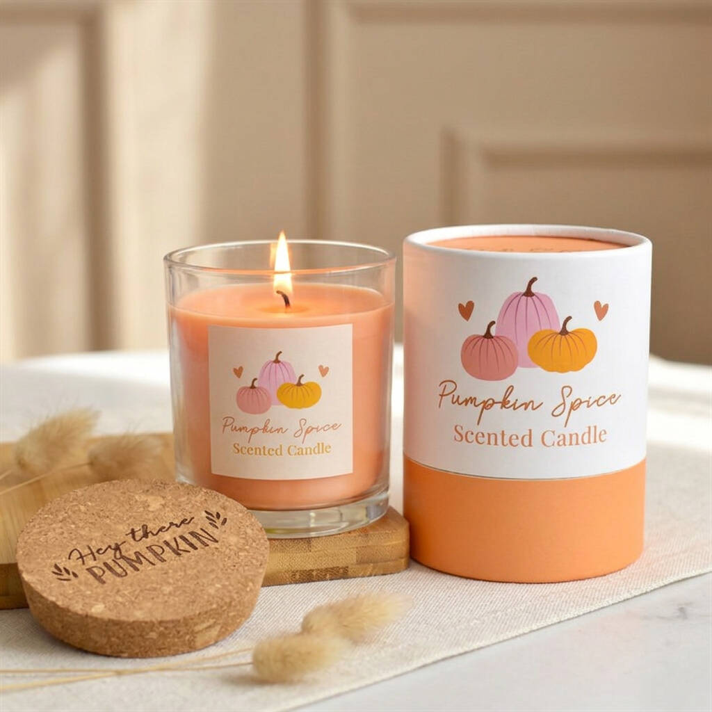 Pumpkin Spice Scented Candle Autumn Gift For Her