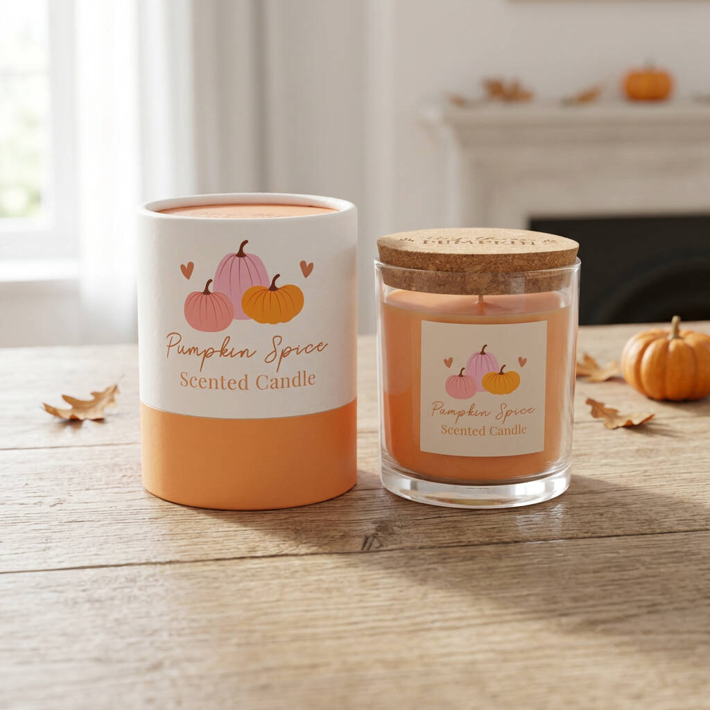 Pumpkin Spice Scented Candle Autumn Gift For Her