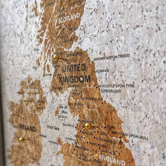 UK Ireland Cork Map Cork Board With Push In Pins