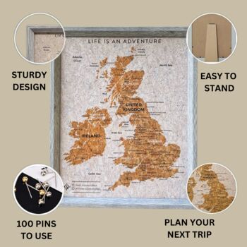 UK Ireland Cork Map Cork Board With Push In Pins
