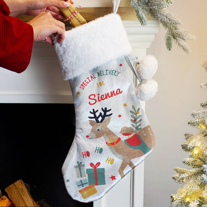 Reindeer Christmas Stocking For Children Baby's First Xmas Gifts