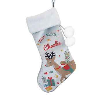 Reindeer Christmas Stocking For Children Baby's First Xmas Gifts