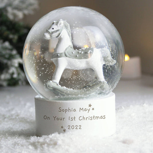 Rocking Horse Christmas Snow Globe For Children