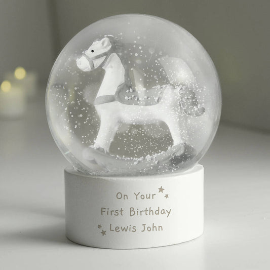 Rocking Horse Christmas Snow Globe For Children