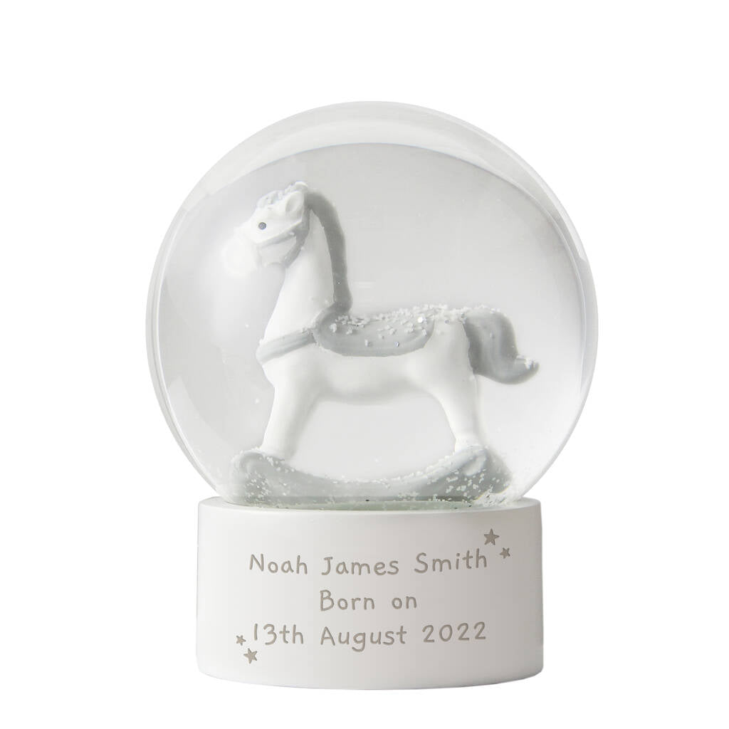 Rocking Horse Christmas Snow Globe For Children