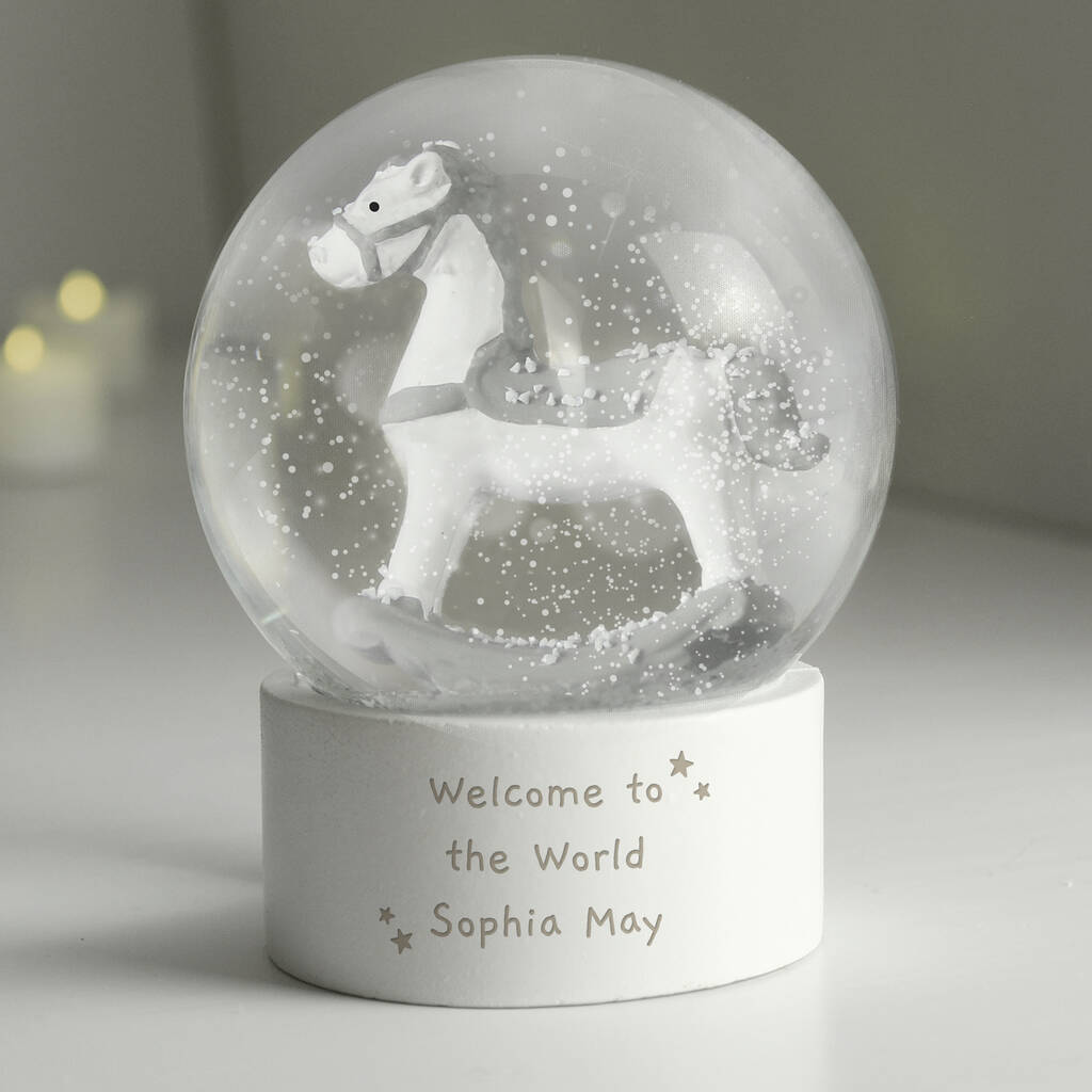 Rocking Horse Christmas Snow Globe For Children