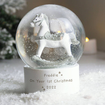 Rocking Horse Christmas Snow Globe For Children