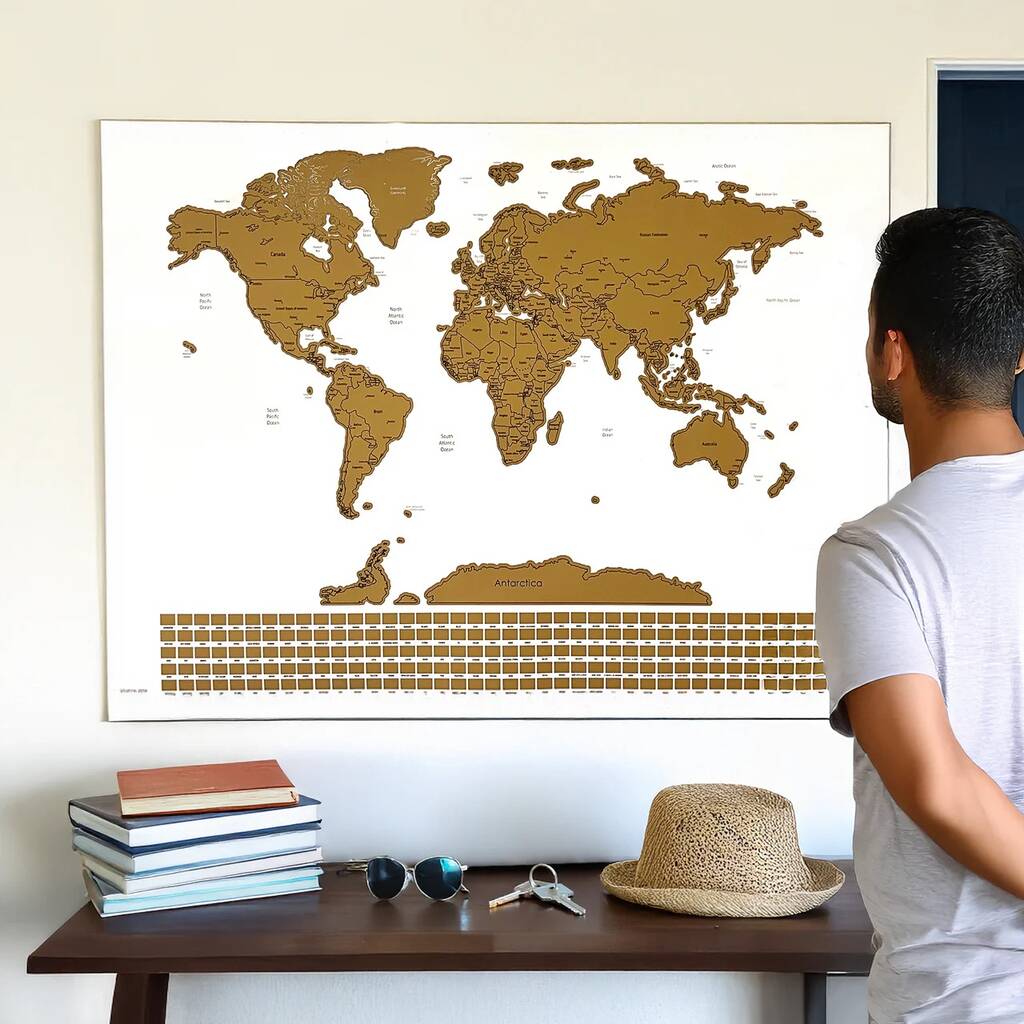 Scratch Map World With Flags Travel Gifts