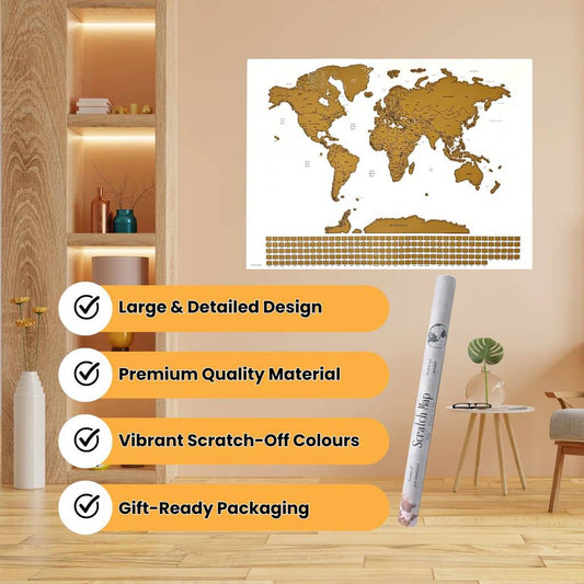 Scratch Map World With Flags Travel Gifts