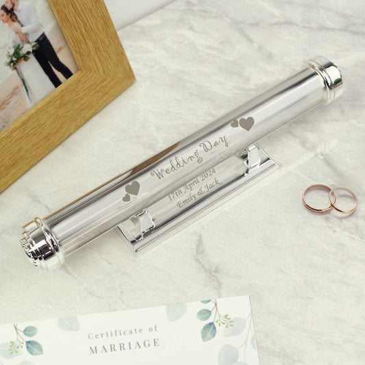 Silver Wedding Certificate Holder Wedding Gifts