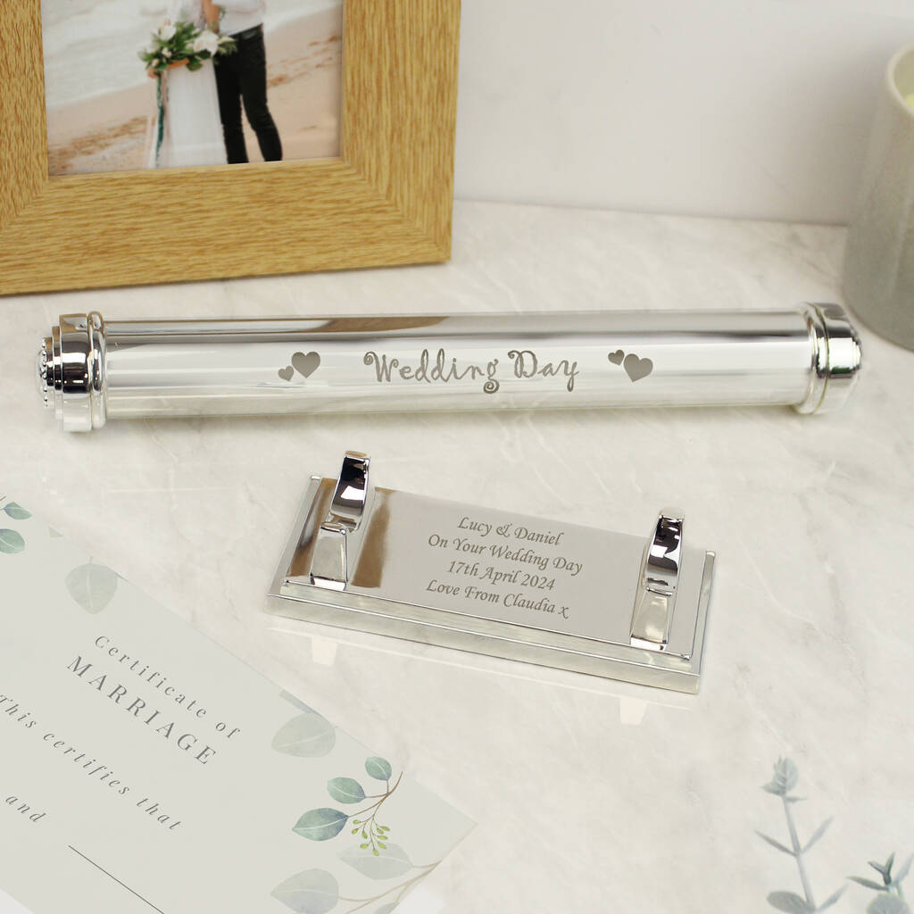 Silver Wedding Certificate Holder Wedding Gifts