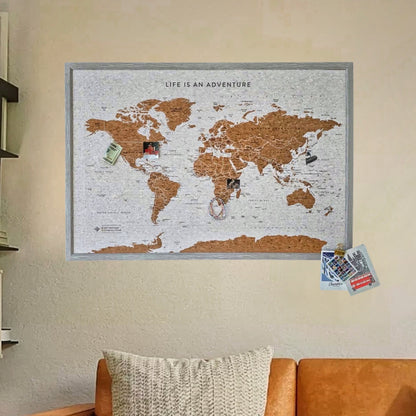 Travel Map With Push In Pins (Copy)