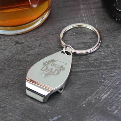 Super Dad Gift Beer Glass And Bottle Opener