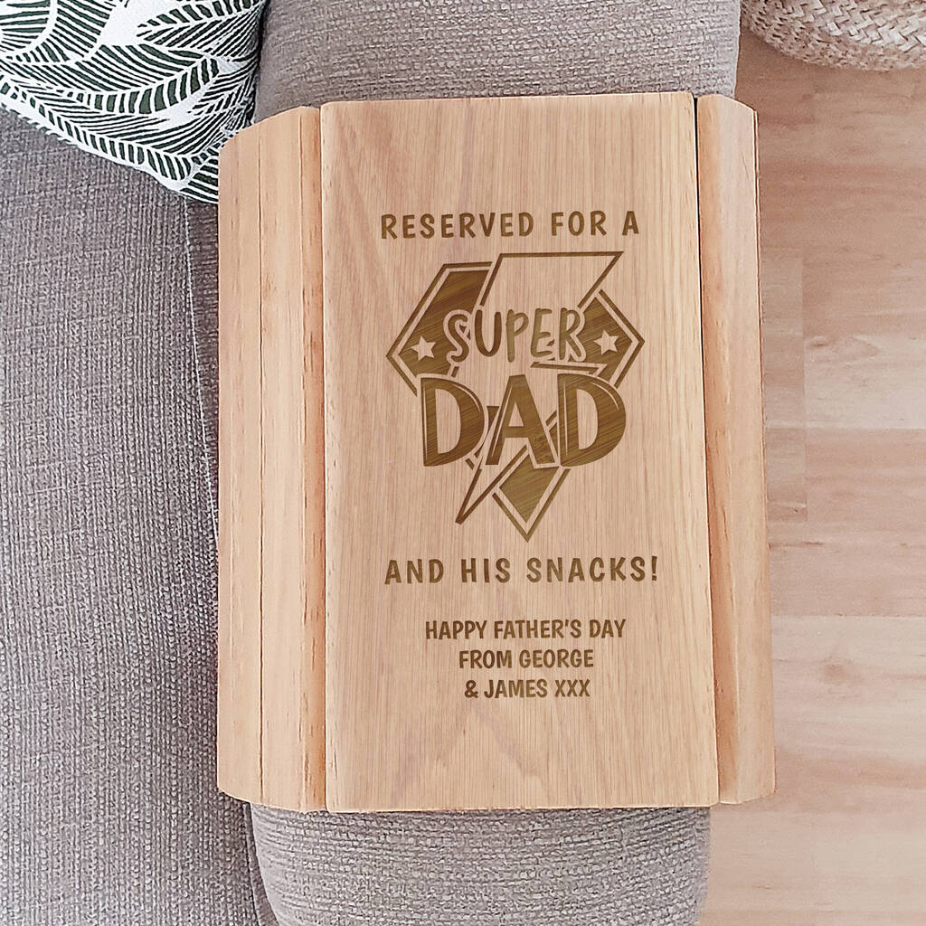 Super Dad Gifts Personalised Snacks Sofa Tray