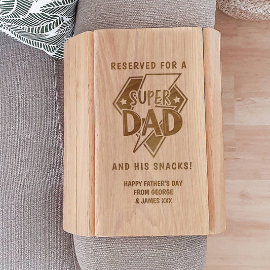 Super Dad Gifts Personalised Snacks Sofa Tray