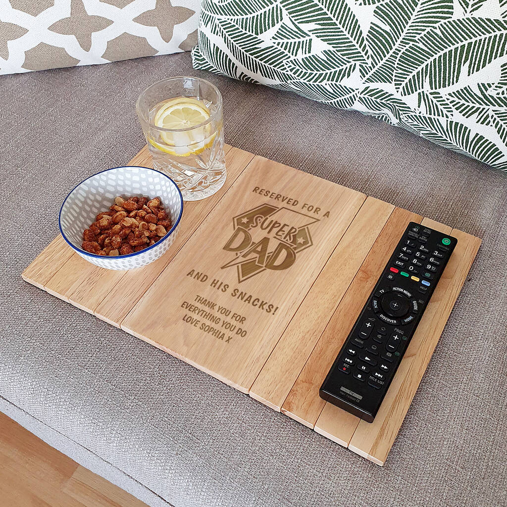 Super Dad Gifts Personalised Snacks Sofa Tray
