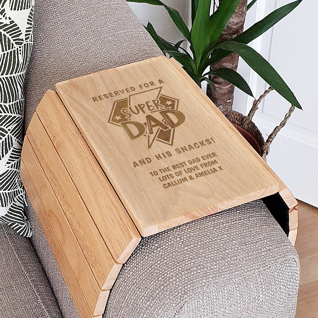 Super Dad Gifts Personalised Snacks Sofa Tray