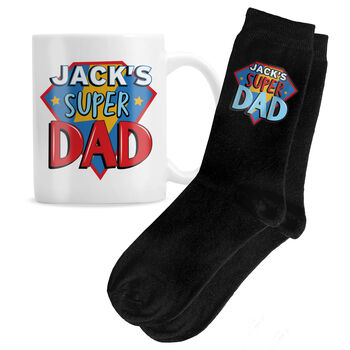 Super Dad Mug And Socks Fathers Day Gift Set