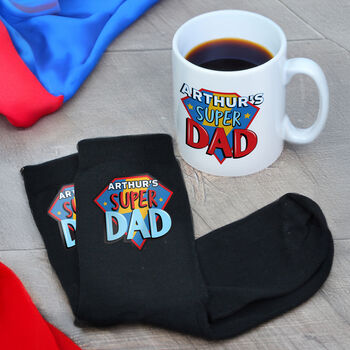 Super Dad Mug And Socks Fathers Day Gift Set